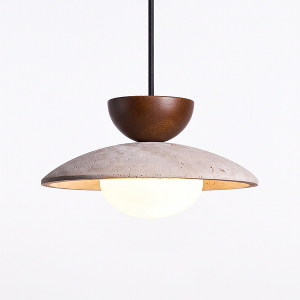 Suspension Travertin et Bois - Tryno