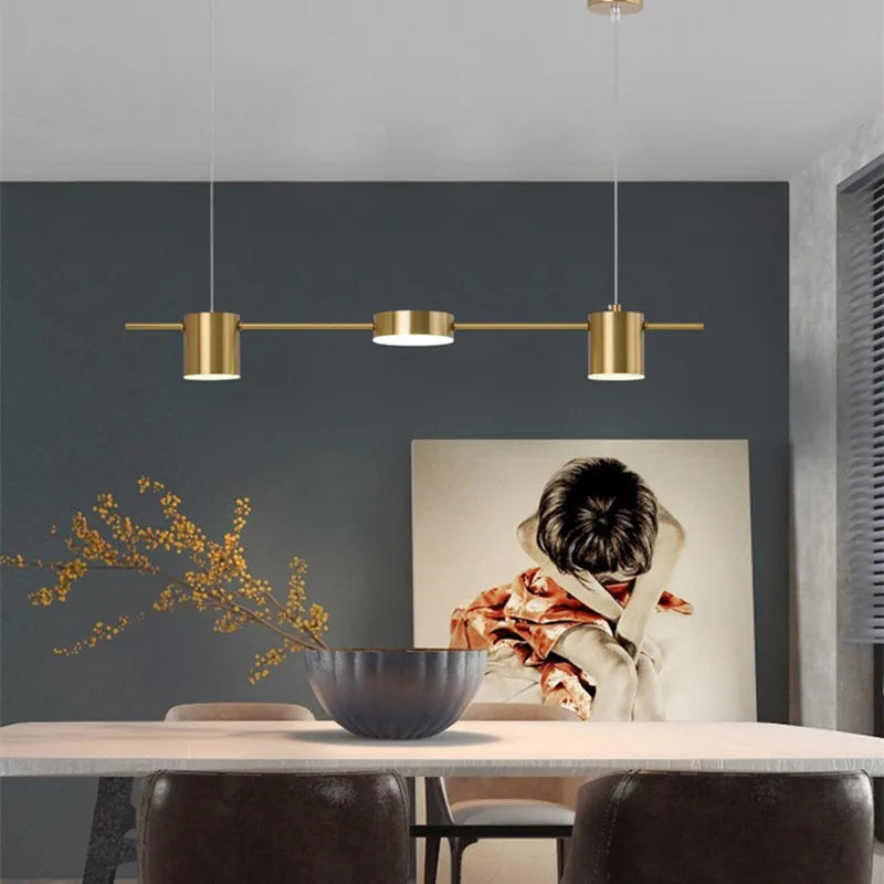 Lustre salle à manger en doré ou noir - Hélios