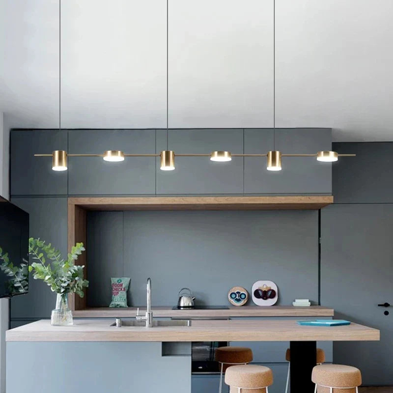 Lustre salle à manger en doré ou noir - Hélios